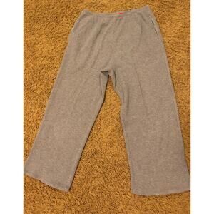 Liz Claiborne Liz Sport wide leg gray thermal cropped pants women's size M P